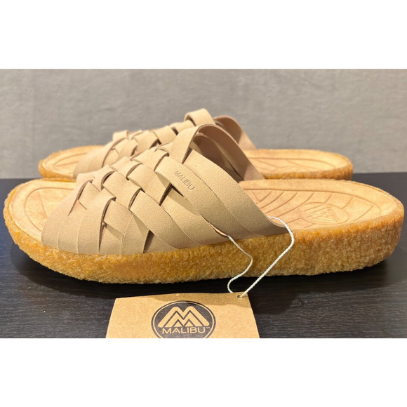 MALIBU SANDALS Zuma Vegan Suede Rubber Beige Men's 13 - Picture 5 of 10